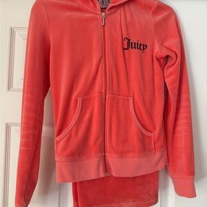 Juicy Couture Coral Velour Hoodie and pants
